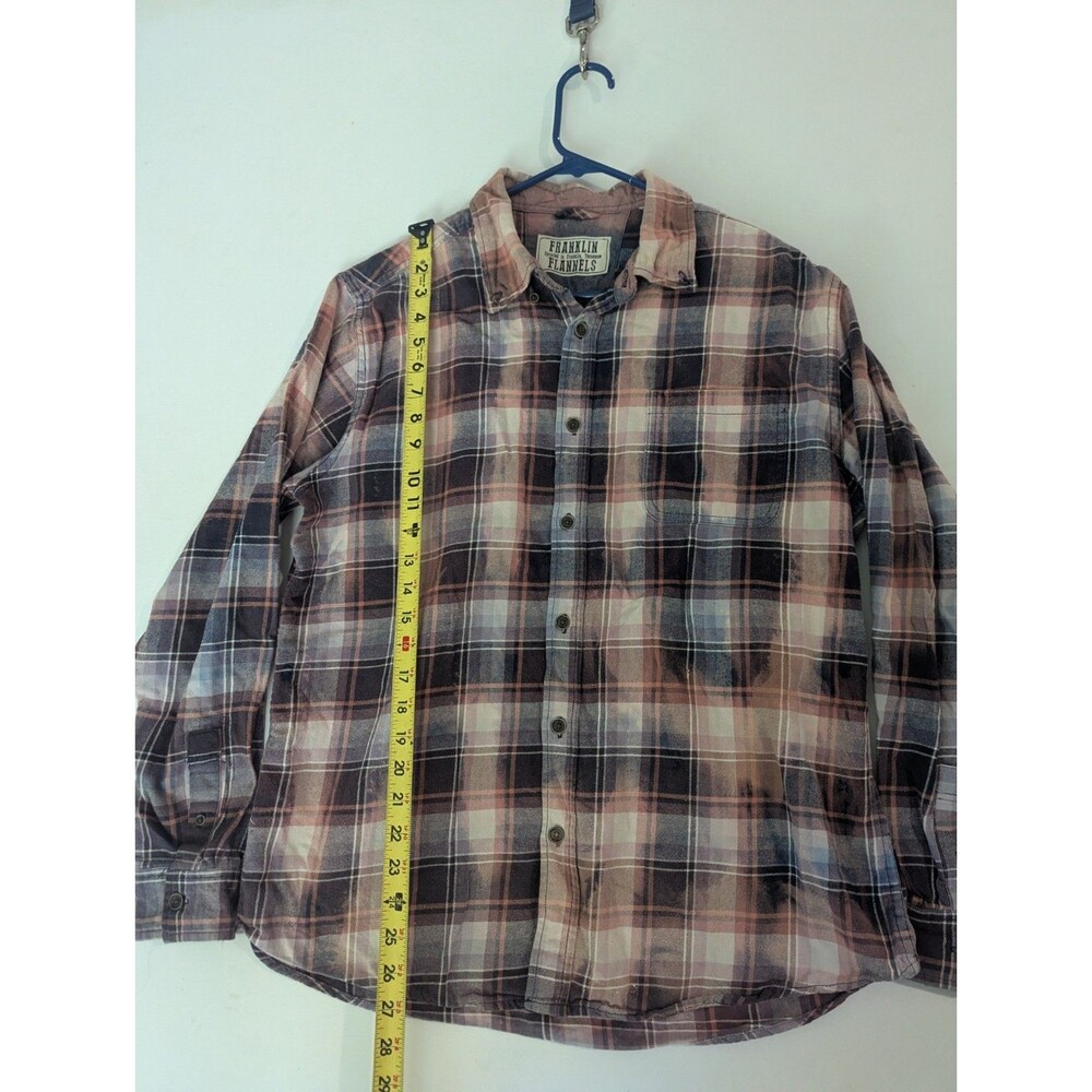 Franklin Flannels Long Sleeve Button Up Shirt Top Size M/L Cabincore Upcycled - Picture 4 of 8